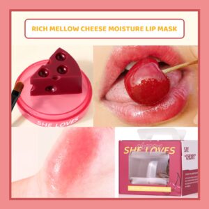 2PCS Cheese Design Cute Makeup PH Lip Balm&Lip mask, Color Changing Lipstick, Light Pink Lipstick, Magic Lipstick with Lip Brush, Pink Lip Balm Lip Gloss for Girls Pink Lips(#2)