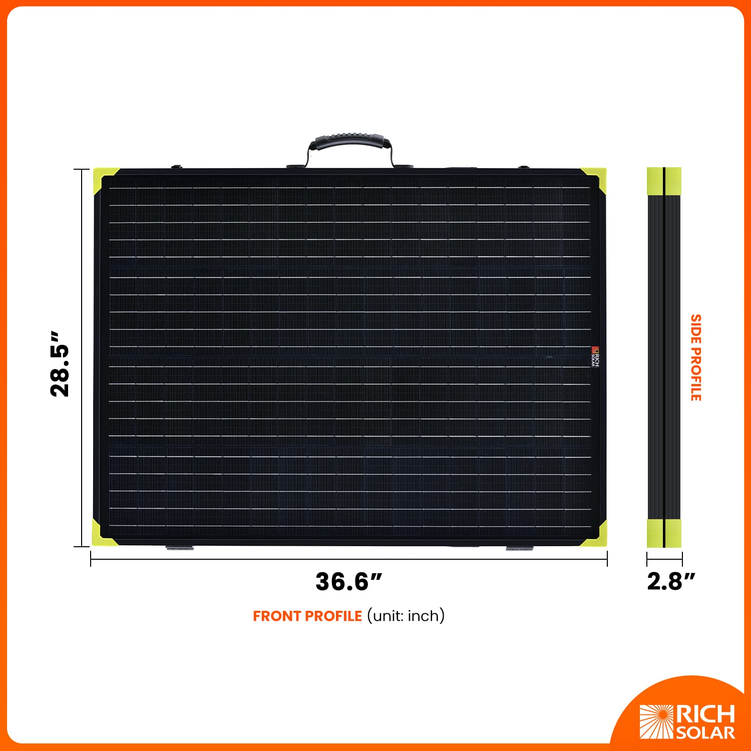 RICH SOLAR 200W Monocrystalline Portable Solar Panel Foldable Suitcase Solar Panel Built-in Kickstand (200W+20A Controller)