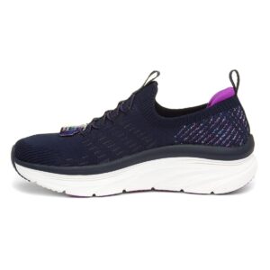 Skechers Women's D'LUX Walker Star Stunner Sneaker, Navy, 6