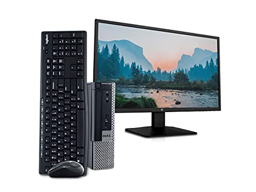 Dell Optiplex 9020 Ultra Small Business PC Desktop Computer, Intel Core i5, 8GB RAM, 500GB HDD, Windows 10 Pro, New 23.6 FHD LED Monitor, 16GB Flash Drive, Wireless Keyboard & Mouse, WiFi (Renewed)