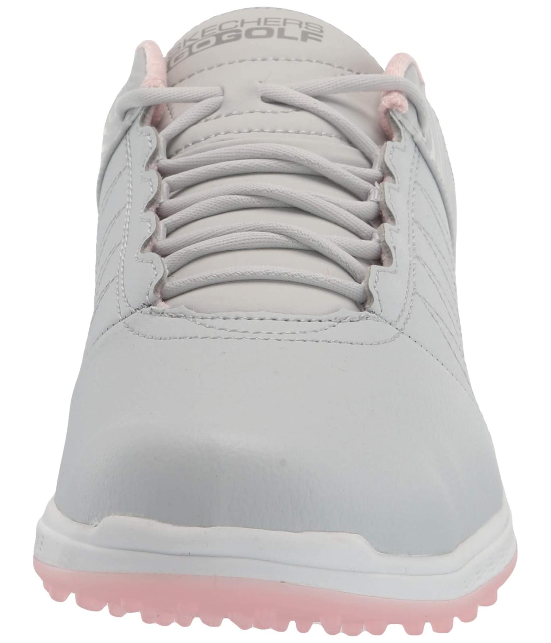 Skechers Women's Go Pivot Spikeless Golf Shoe, Light Gray/Pink, 7 Wide