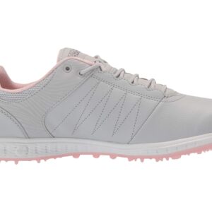 Skechers Women's Go Pivot Spikeless Golf Shoe, Light Gray/Pink, 7 Wide