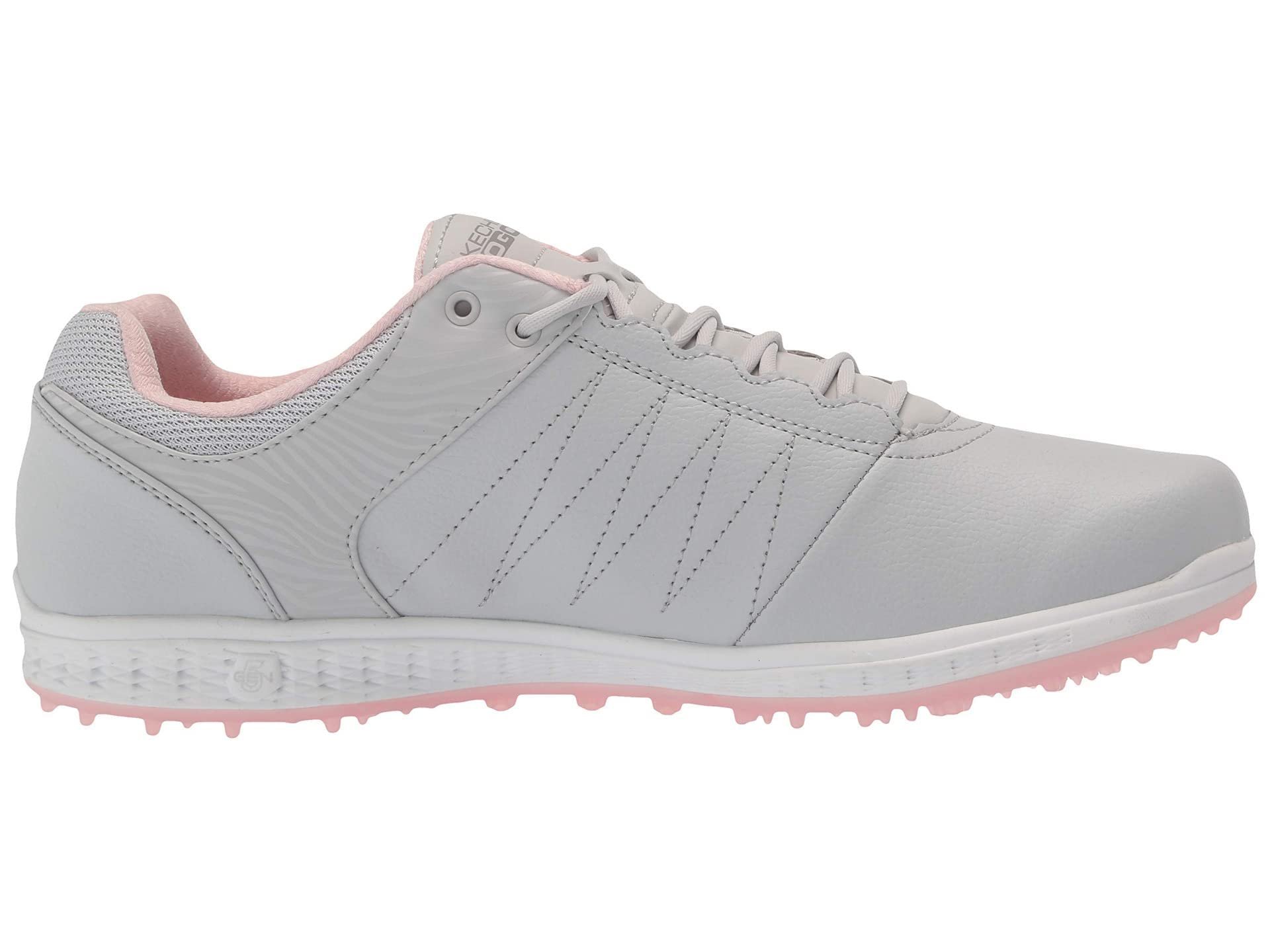 Skechers Women's Go Pivot Spikeless Golf Shoe, Light Gray/Pink, 7 Wide