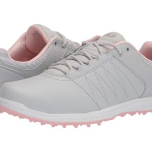 Skechers Women's Go Pivot Spikeless Golf Shoe, Light Gray/Pink, 7 Wide