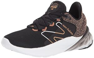 new balance women's fresh foam roav v2 sneaker, black/white/copper metallic, 8
