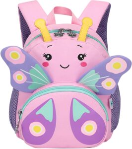 camtop cute kids toddler backpack girls small 3d cartoon school bookbags age 1-3 daycare nursary travel bags (butterfly-pink)