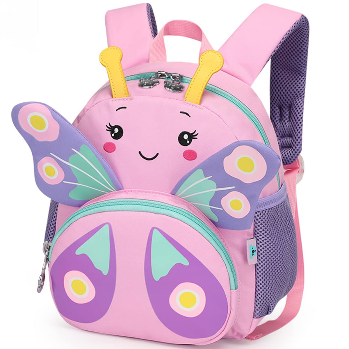 CAMTOP Cute Kids Toddler Backpack Girls Small 3D Cartoon School Bookbags Age 1-3 Daycare Nursary Travel Bags (Butterfly-Pink)