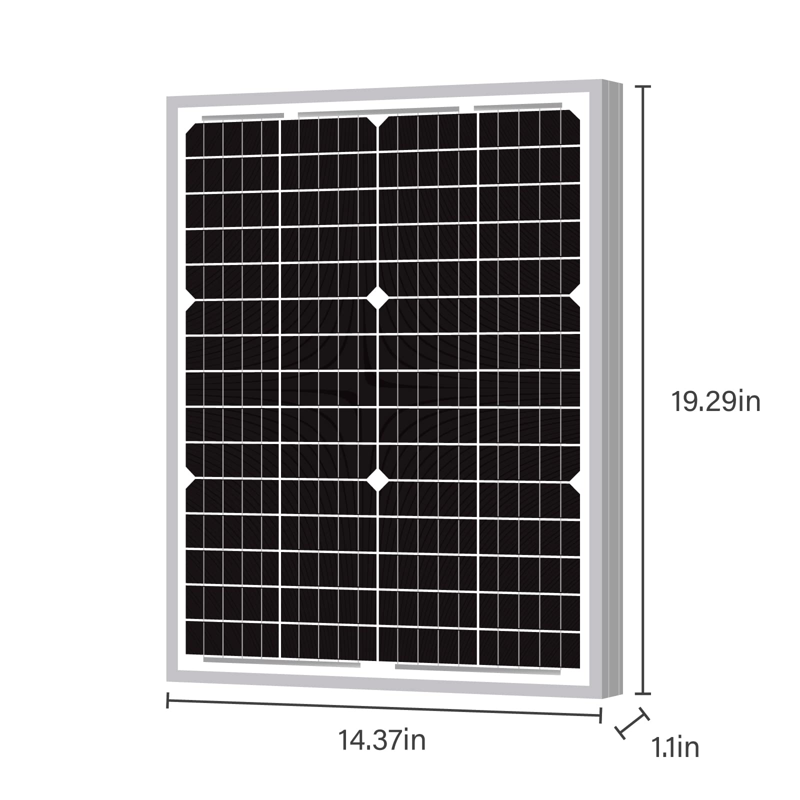 Newpowa 30W 24V Solar Panel High-Efficiency Monocrystalline 24V PV Module Designed for 24V Off Grid System, Charge Your 24V Battery of RV, Boat, Camper, Trailer, Gate Opener