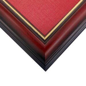 GraduationMall 8.5x11 Diploma Frame with Red over Gold Mat or Display 11x14 Certificate without Mat,Solid Wood & UV Protection Acrylic,Cherry Finish with Gold Trim