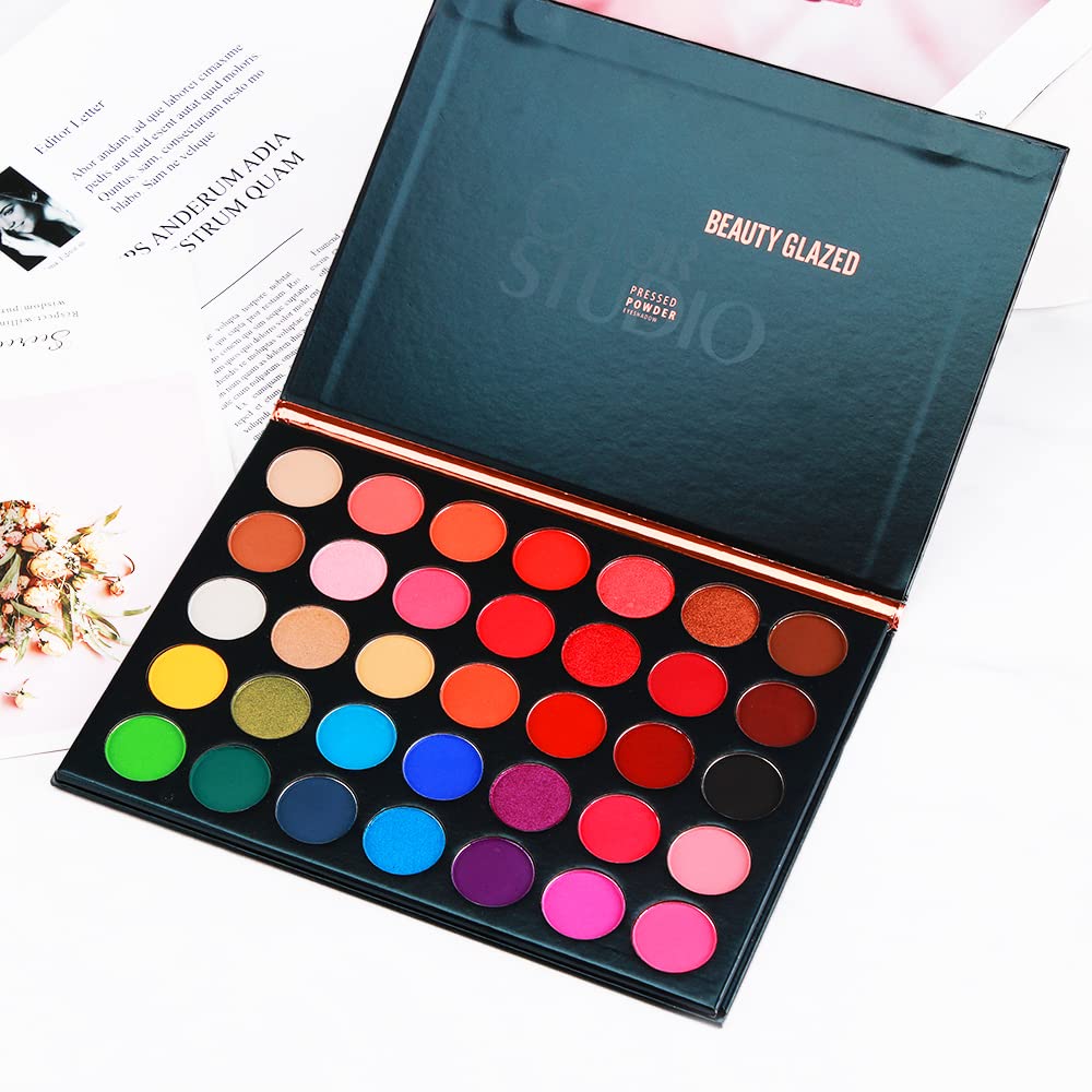 MYUANGO Color Studio Eyeshadow Palette, Highly Pigmented 35 Shades Matte and Shimmers Makeup Palette, Waterproof Blendable Eye Shadow, Cruelty- Free Makeup Pallet