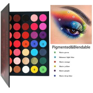 MYUANGO Color Studio Eyeshadow Palette, Highly Pigmented 35 Shades Matte and Shimmers Makeup Palette, Waterproof Blendable Eye Shadow, Cruelty- Free Makeup Pallet