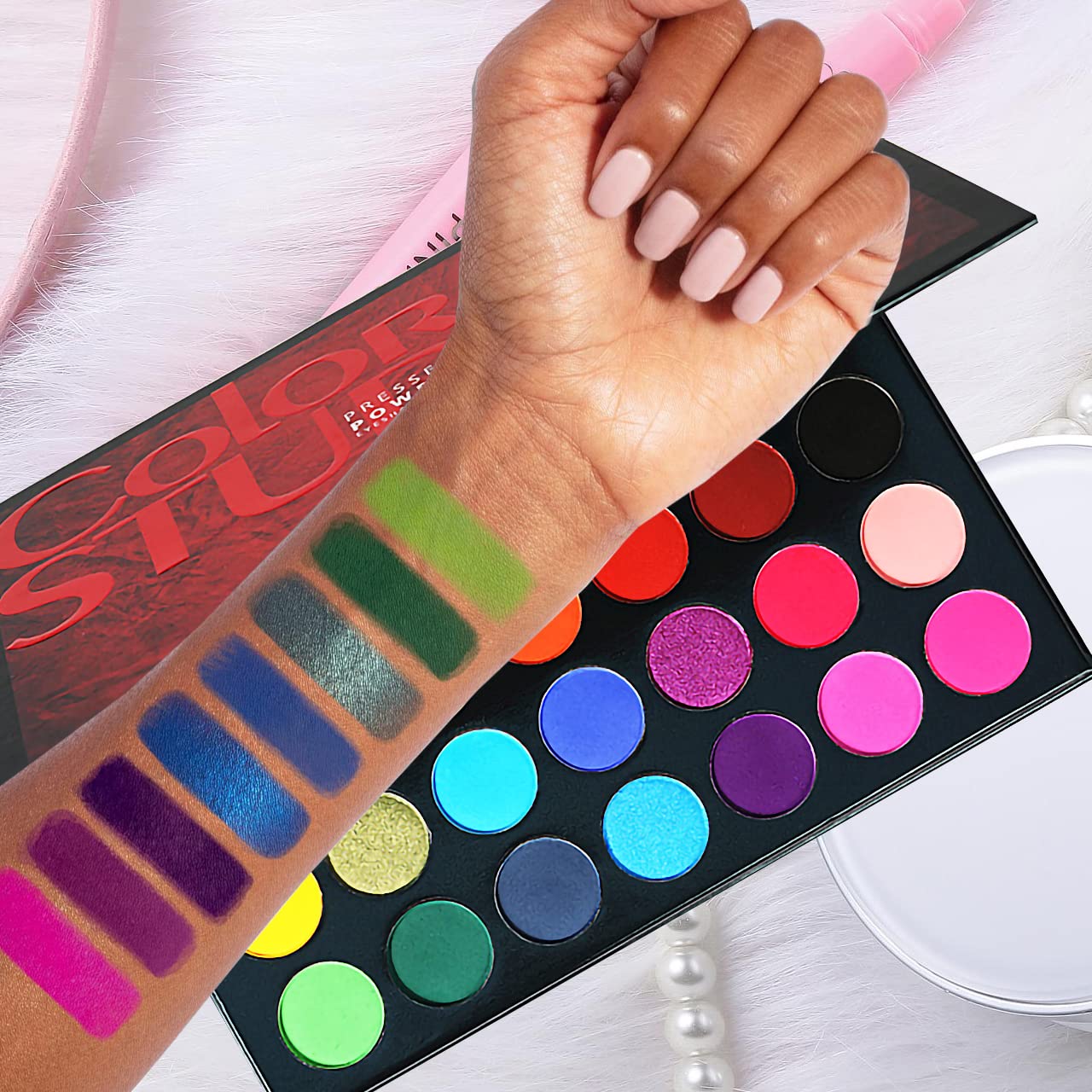 MYUANGO Color Studio Eyeshadow Palette, Highly Pigmented 35 Shades Matte and Shimmers Makeup Palette, Waterproof Blendable Eye Shadow, Cruelty- Free Makeup Pallet