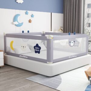 Holike Bed Rails for Toddlers - 60 inch 70 inch 80 inch Extra Long Baby Bed Rail Guard (3 Sides: Perfect for King Bed,Include 3 Sides)