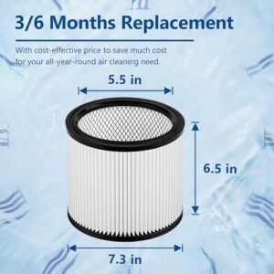 90304 Filter Replacement for Shop-Vac 5 Gallon Up Wet/Dry Vacuum 90350 90304 90333 Filter, 1 Pack