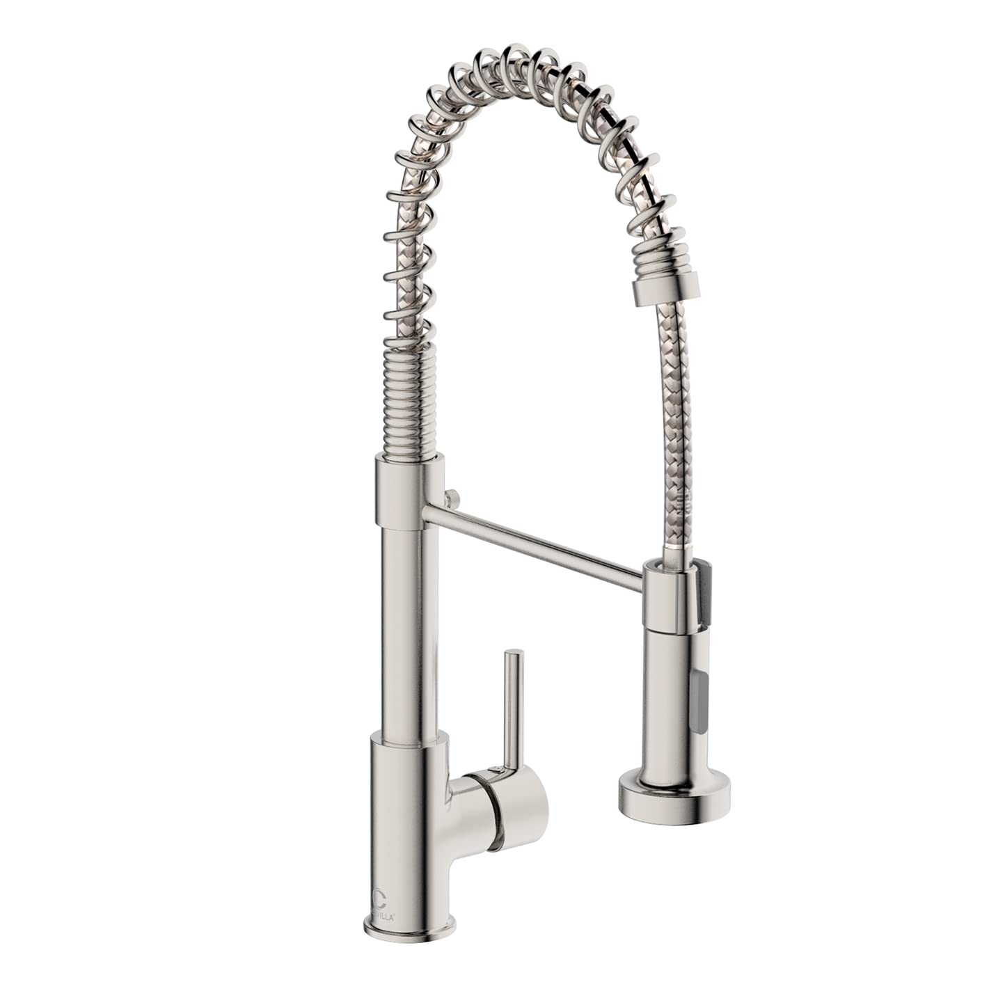 Kitchen Faucet, Commercial Kitchen Sink Faucets with Pull Down Sprayer, Stainless Steel Faucets for Kitchen Sinks, Dual Function Spray Head, Single Handle Spring Kitchen Faucets -Brushed Nickel