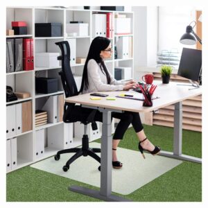 Marvelux Polypropylene Chair Mat for Low Pile Carpets and Carpet Tiles (up to 1/4" Thick), 29” x 46” White Office Carpet Protector, Rectangular, Eco-Friendly, Shipped Flat