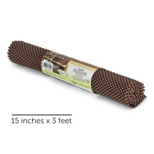 SteadMax Shelf Liner, 15 inches x 6 feet Total, Non-Slip Ultra-Grip Mats for Kitchen or Bathroom Shelves, Cabinets, Pantry, Tool Box, Non-Adhesive Drawer Liner, Durable, Strong, Brown (2 Pack)