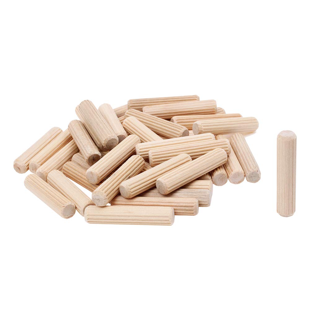 100 Pack 5/16" x 1-1/2" Wood Dowel Pins Straight Grooved Pins for Furniture Door and Dowel jig (5/16 in)