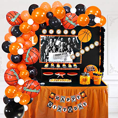 Homond Basketball Party Decorations Supplies, Basketball Birthday Decorations, Basketball Balloons Garland, Sports Theme Supplies, Basketball Banner, Cake Topper