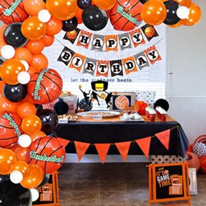 Homond Basketball Party Decorations Supplies, Basketball Birthday Decorations, Basketball Balloons Garland, Sports Theme Supplies, Basketball Banner, Cake Topper