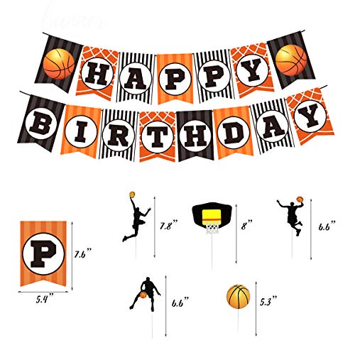 Homond Basketball Party Decorations Supplies, Basketball Birthday Decorations, Basketball Balloons Garland, Sports Theme Supplies, Basketball Banner, Cake Topper