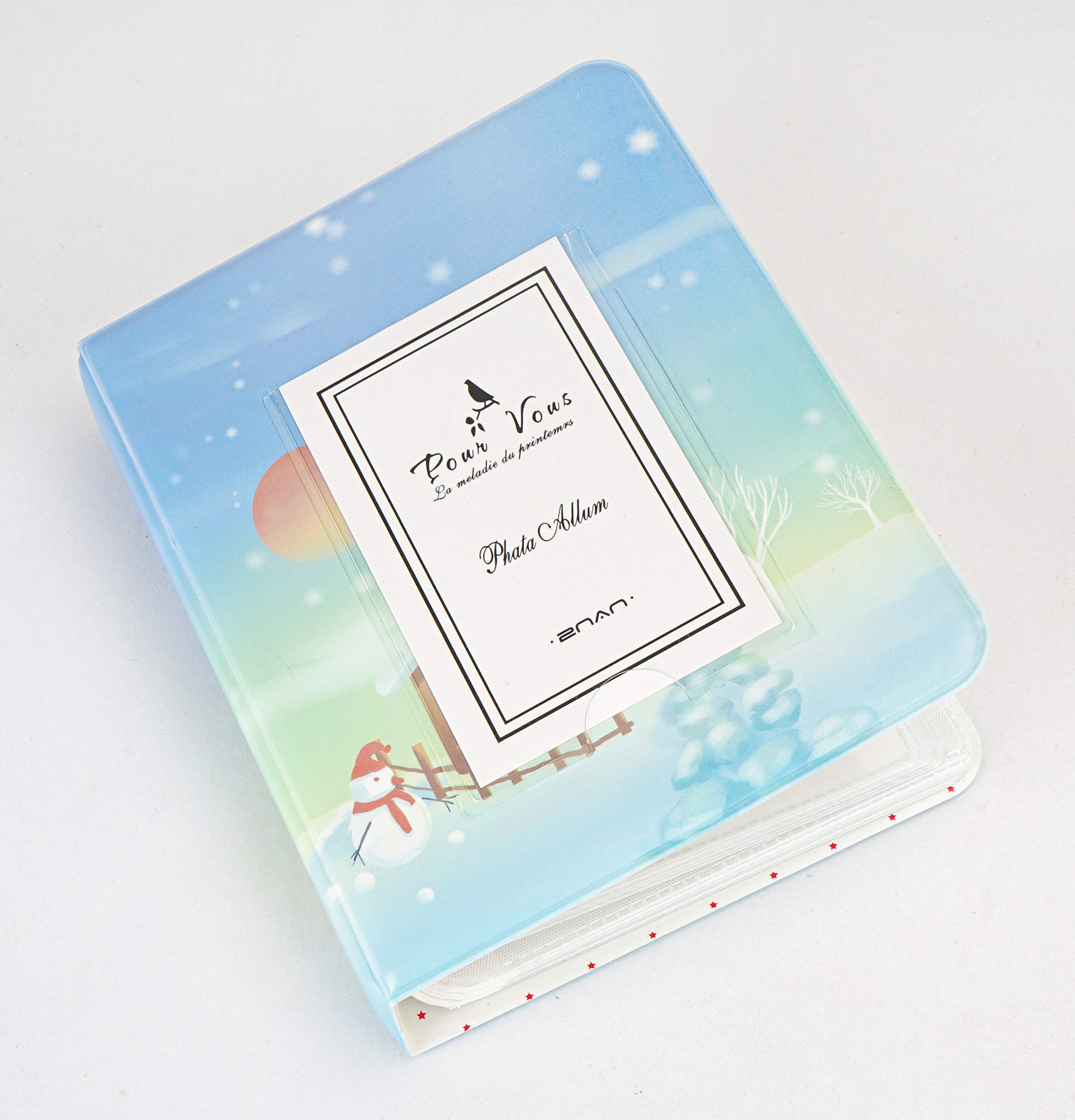 Borya 64 Pockets Mini Photo Album for Fujifilm Instax Mini 11/Instax Mini Liplay/Instax Mini Link/Mini 9/Mini 8/Mini 90/Mini 25/Polaroid Snap PIC-300/HP Sprocke/Kodak Mini 3-Inch Film.(Snowman)