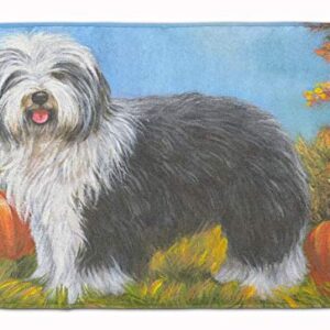 Caroline's Treasures Old English Sheepdog Ocotoberfest Machine Washable Memory Foam Mat doormats, Multicolor