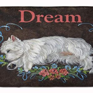 Caroline's Treasures Westie Dream Machine Washable Memory Foam Mat doormats, Multicolor