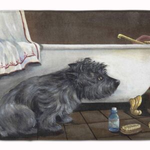 Caroline's Treasures Cairn Terrier Bath Time Machine Washable Memory Foam Mat doormats, Multicolor