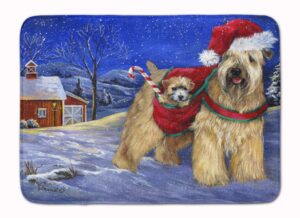 caroline's treasures wheaten terrier christmas machine washable memory foam mat doormats, multicolor