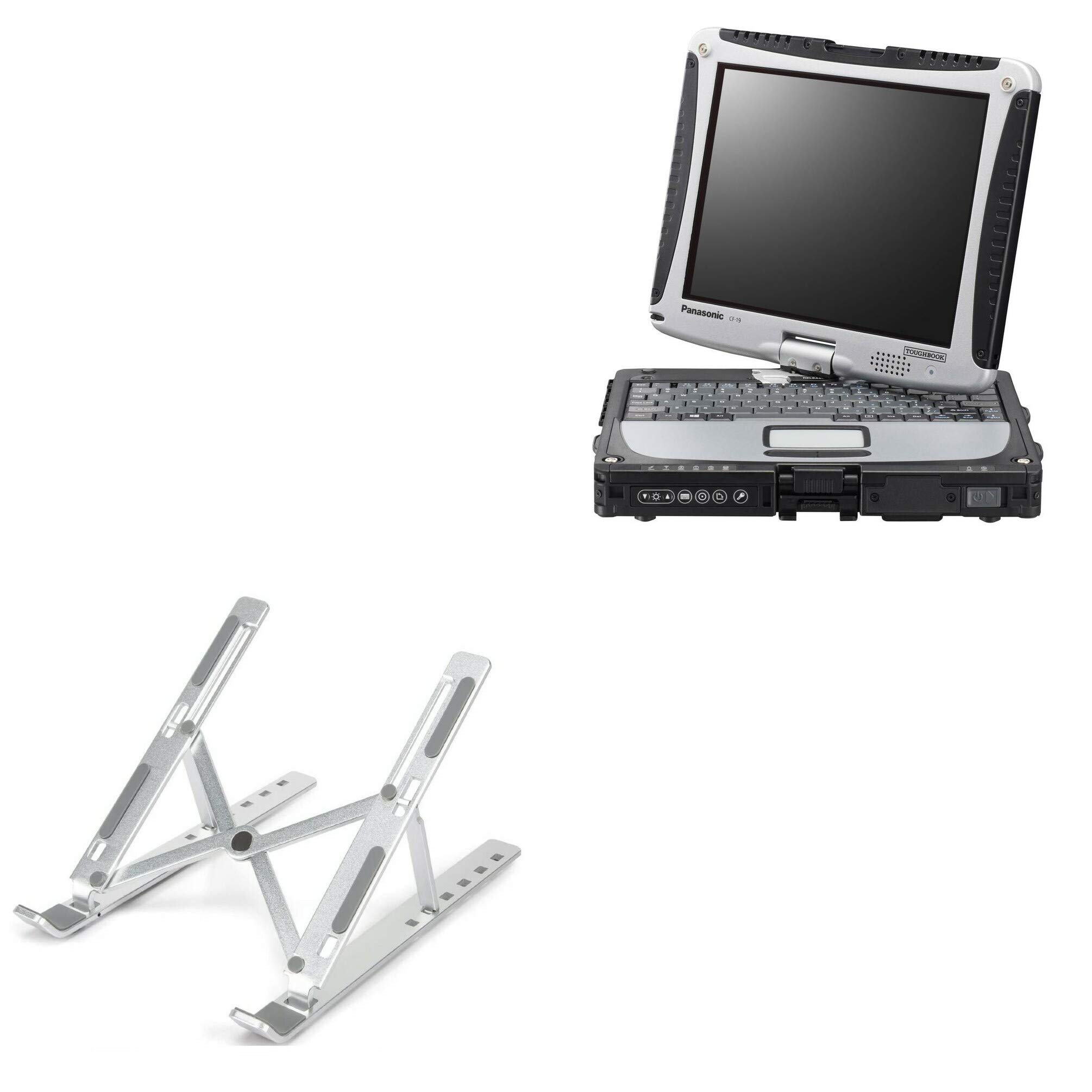 BoxWave Stand and Mount Compatible with Panasonic Toughbook CF-19 (Stand and Mount Compact QuickSwitch Laptop Stand, Portable, Multi Angle Viewing Stand - Metallic Silver