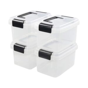 nicesh 2 l clear mini plastic storage box, tiny clear storage bin, 4-pack