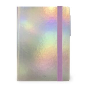 legami - small weekly planner, 12 months, from january 2024 to december 2024, elastic closure, january 2025 monthly planner, final pocket, address book, 9.5 x 13.5 cm, holo fairy colour