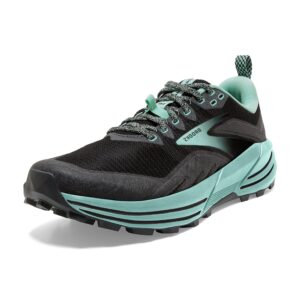 brooks women's cascadia 16 trail running shoe - black/ebony/yucca - 8.5 medium
