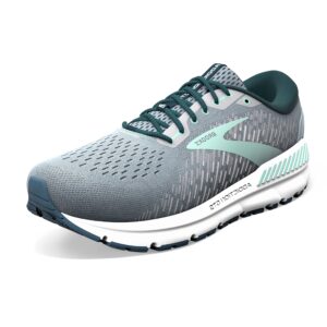 brooks women's addiction gts 15 supportive running shoe - grey/navy/aqua - 12 narrow