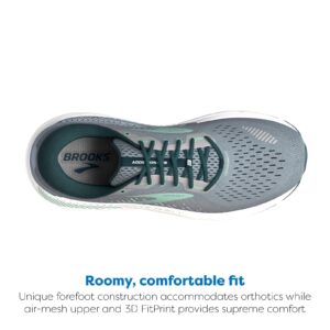 Brooks Women's Addiction GTS 15 Supportive Running Shoe - Grey Navy Aqua - 7