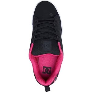 DC Shoes Women's Low-Top Sneakers, Black Pink Stencil, 8