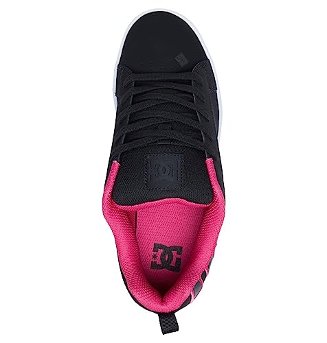 DC Shoes Women's Low-Top Sneakers, Black Pink Stencil, 8