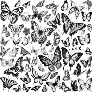 coktak 6 sheets large black butterfly temporary tattoos for women boobs girls neck adults, sexy realistic butterfly temp tattoos sticker back waist, 3d fake tattoos that look real and last long