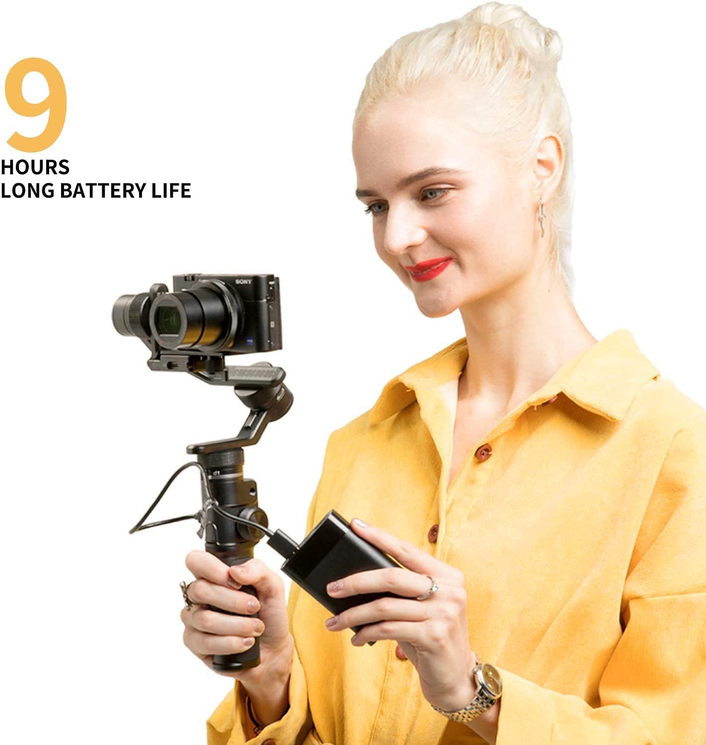 FeiyuTech G6 Max Camera Gimbal Stabilizer for Lightweight Mirrorless/Action/Pocket Camera,Smartphone, for SonyZV1 a6300/a6500 Canon 200D M50, for iPhone12 Pro Max GoproHero 8/9 Android app,Max 2.4lb