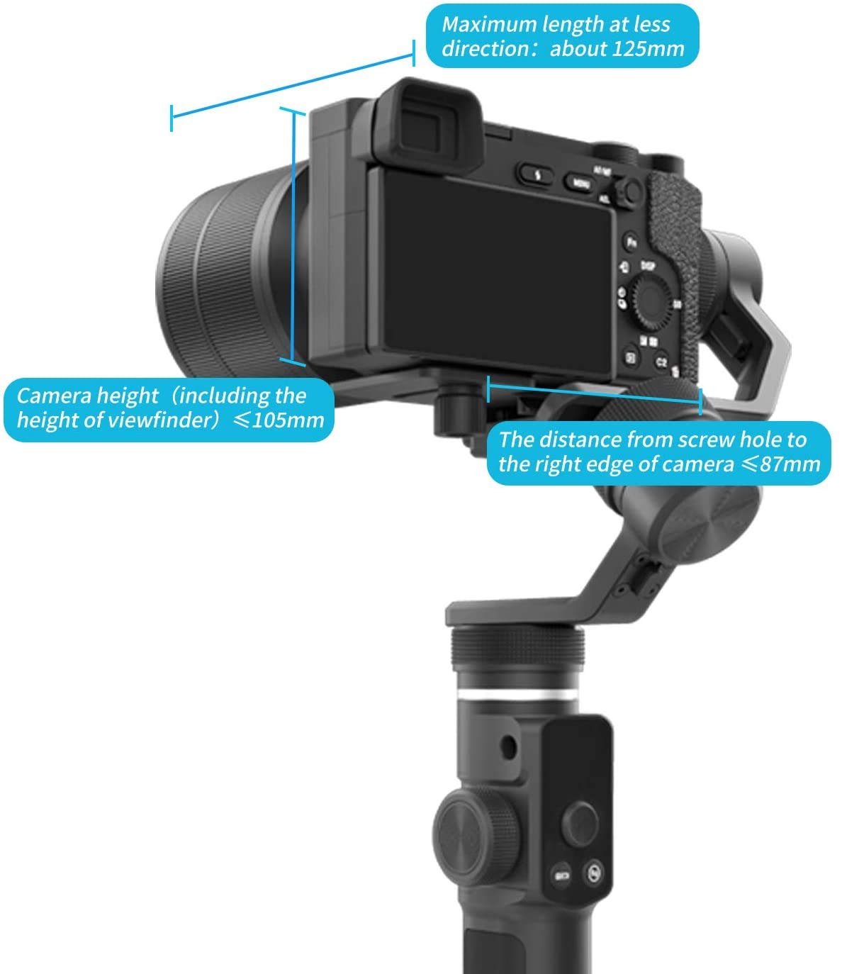 FeiyuTech G6 Max Camera Gimbal Stabilizer for Lightweight Mirrorless/Action/Pocket Camera,Smartphone, for SonyZV1 a6300/a6500 Canon 200D M50, for iPhone12 Pro Max GoproHero 8/9 Android app,Max 2.4lb