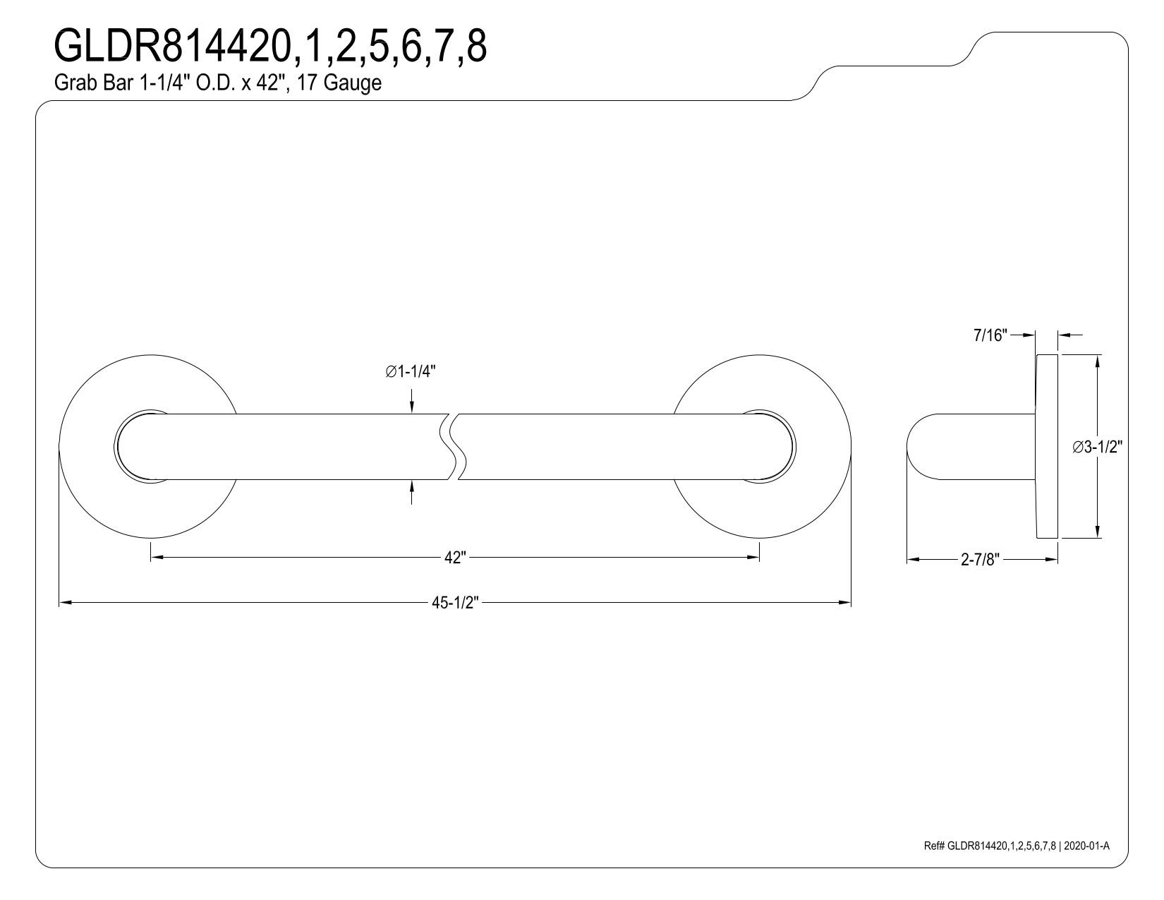 Kingston Brass GLDR814427 Silver Sage Grab Bar, Brushed Brass