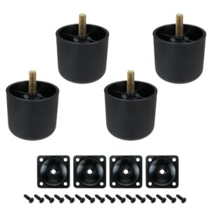 lc lictop plastic cylinder sofa legs m8 thread replacement furniture sofa legs with mounting plates screws set of 4 (55x50mm)