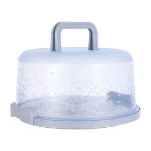 jojofuny portable round cake carrier with handle pie saver cupcake container for cookies pies desserts blue