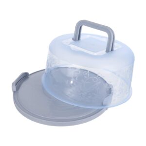 jojofuny Portable Round Cake Carrier with Handle Pie Saver Cupcake Container for Cookies Pies Desserts Blue