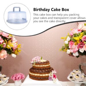 jojofuny Portable Round Cake Carrier with Handle Pie Saver Cupcake Container for Cookies Pies Desserts Blue