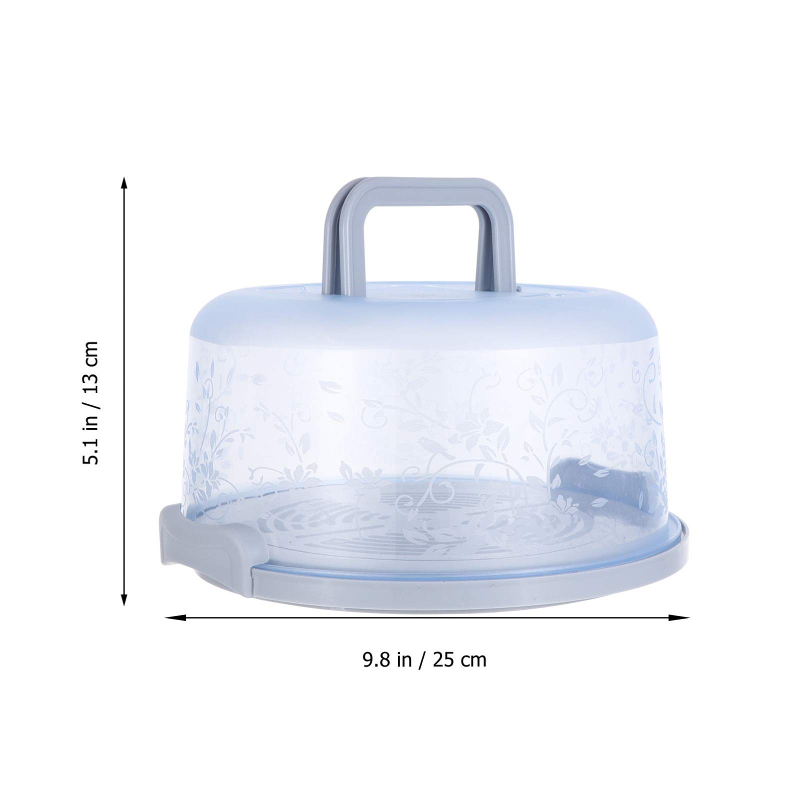 jojofuny Portable Round Cake Carrier with Handle Pie Saver Cupcake Container for Cookies Pies Desserts Blue