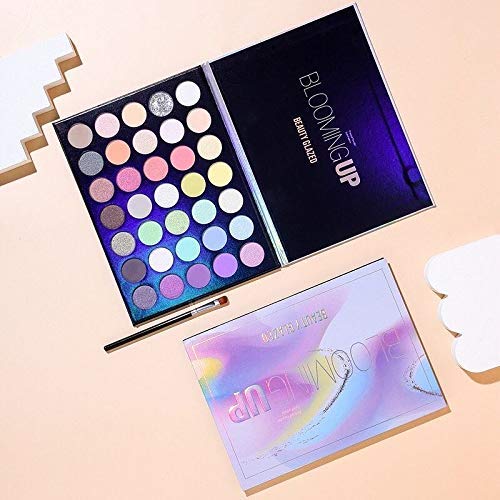 MYUANGO Blooming Up Eyeshadow Palette-35 Shades Matte Shimmer Glitter Makeup Palette for Beginners - Waterproof, Blendable, Long-Lasting - Cruelty-Free