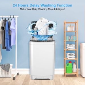 17.8Lbs Portable Washing Machine, 2.3 Cu.ft Portable Washer with Drain Pump, Faucet Adaptor, 10 Wash Programs/8 Water Levels Compact Laundry Washer and Dryer Combo for Apartment RV Dorm