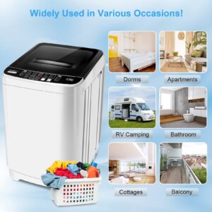 17.8Lbs Portable Washing Machine, 2.3 Cu.ft Portable Washer with Drain Pump, Faucet Adaptor, 10 Wash Programs/8 Water Levels Compact Laundry Washer and Dryer Combo for Apartment RV Dorm